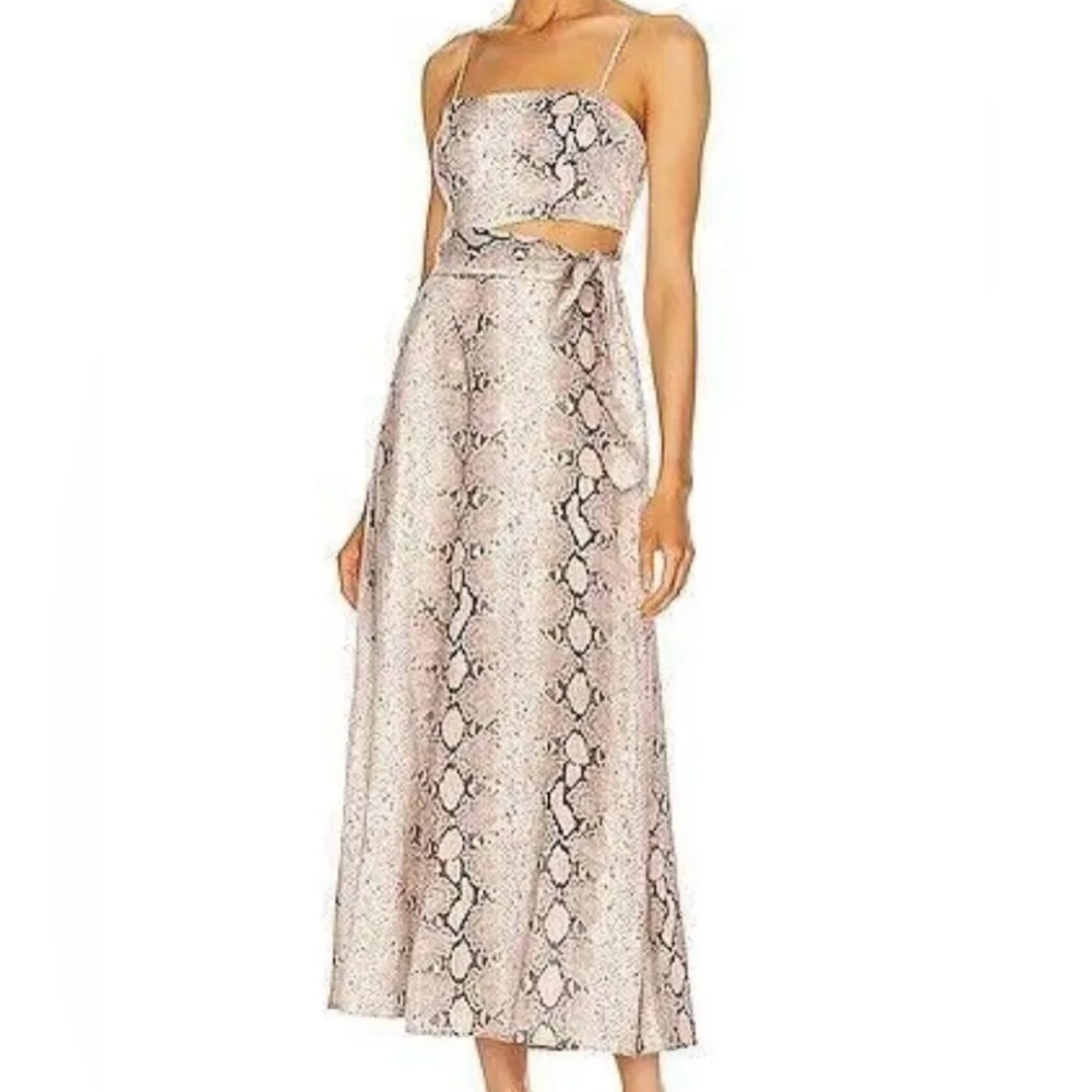 Zimmermann Beige Snakeskin Midi Dress